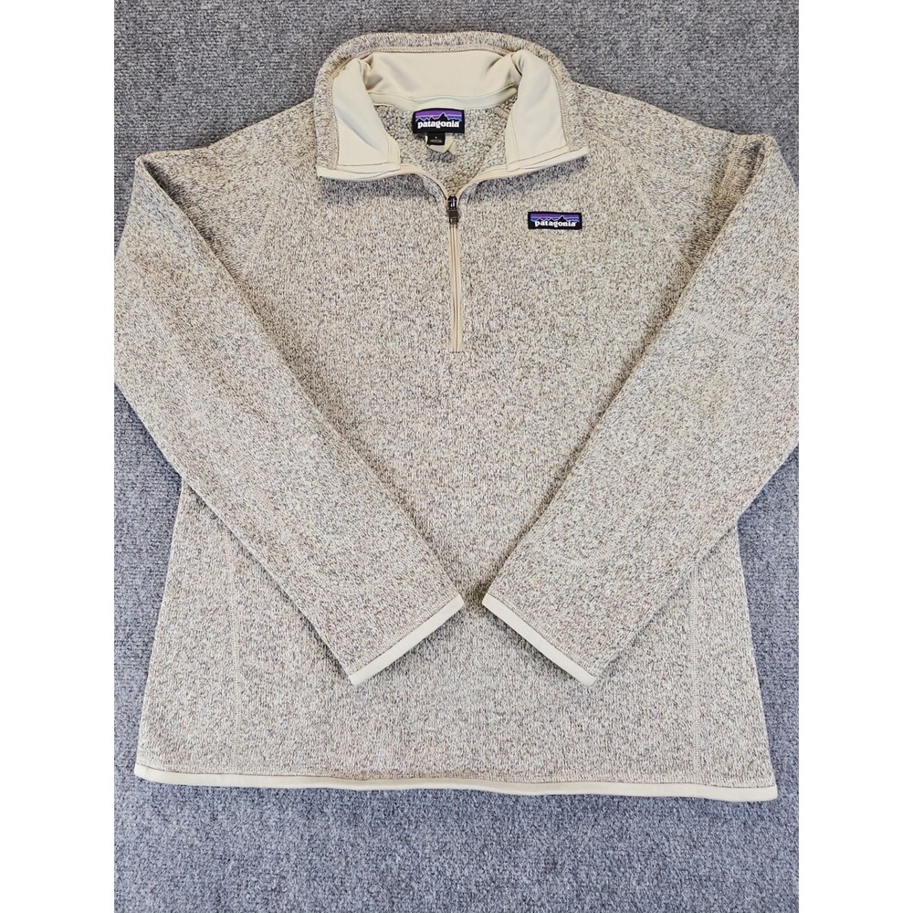 Patagonia Pullover Womens  Large Worn Wear 1/4 Zip Pocket on Sleeve Casual 1695